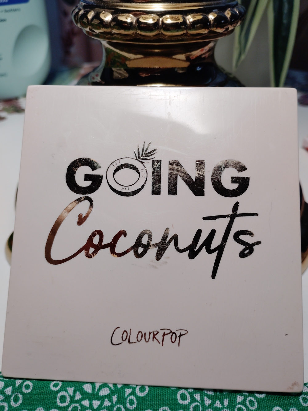ColourPop Going Coconuts Decorative Compact - White with Rose Gold Script